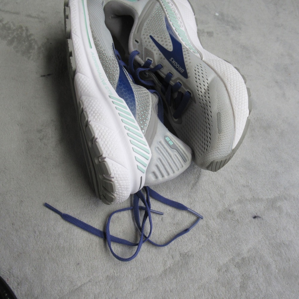 Brooks Women Running Shoes 7 B White Adrenaline GTS 22‎ Lightweight LIGHTLY USED - Picture 7 of 15